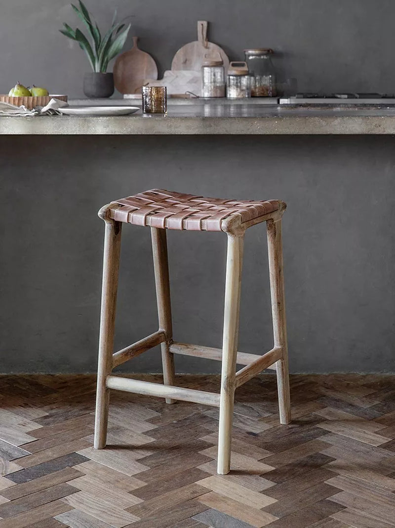 nkuku Adembi Goat Leather Counter Stool (British brand)