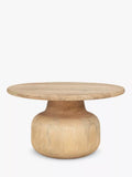 nkuku Vivan grooved wood coffee table 77cm (British brand)