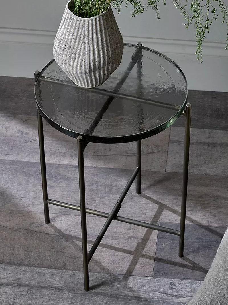 nkuku Aluva glass side table - British product