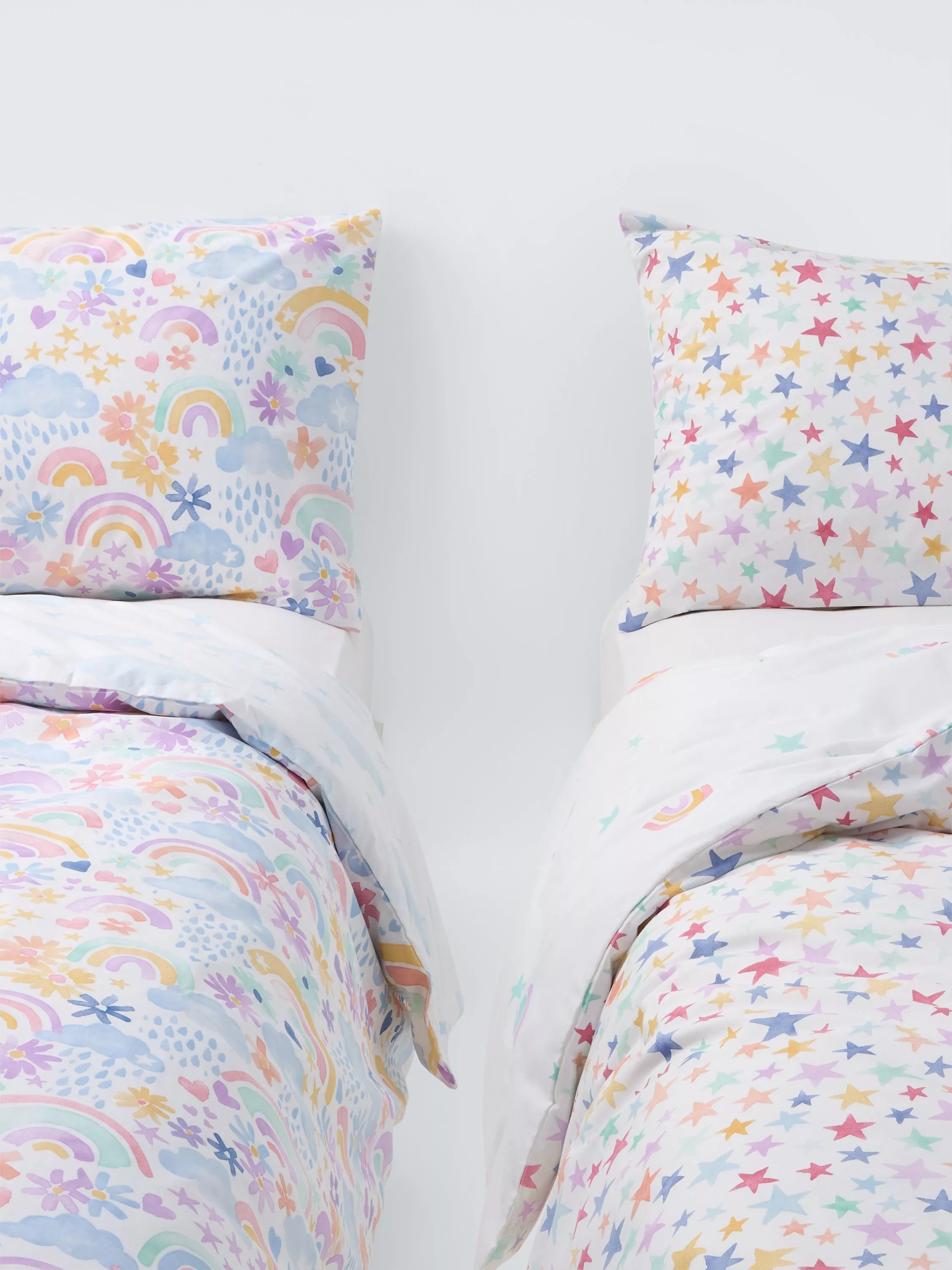 John Lewis Kinder-Bettwäsche-Set mit Regenbogen und Sternen, Einzelgröße (britische Marke)
