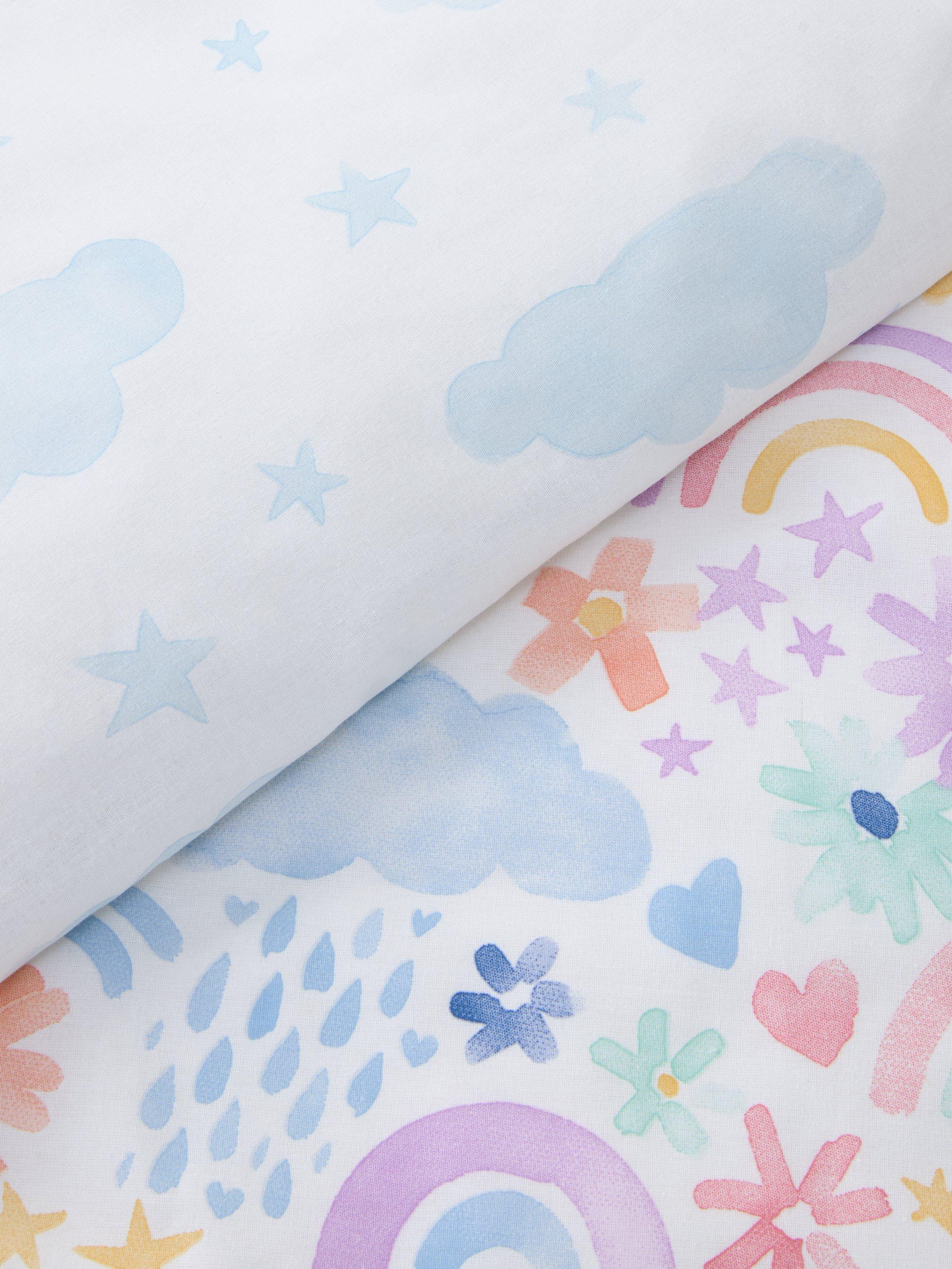 John Lewis Kinder-Bettwäsche-Set mit Regenbogen und Sternen, Einzelgröße (britische Marke)