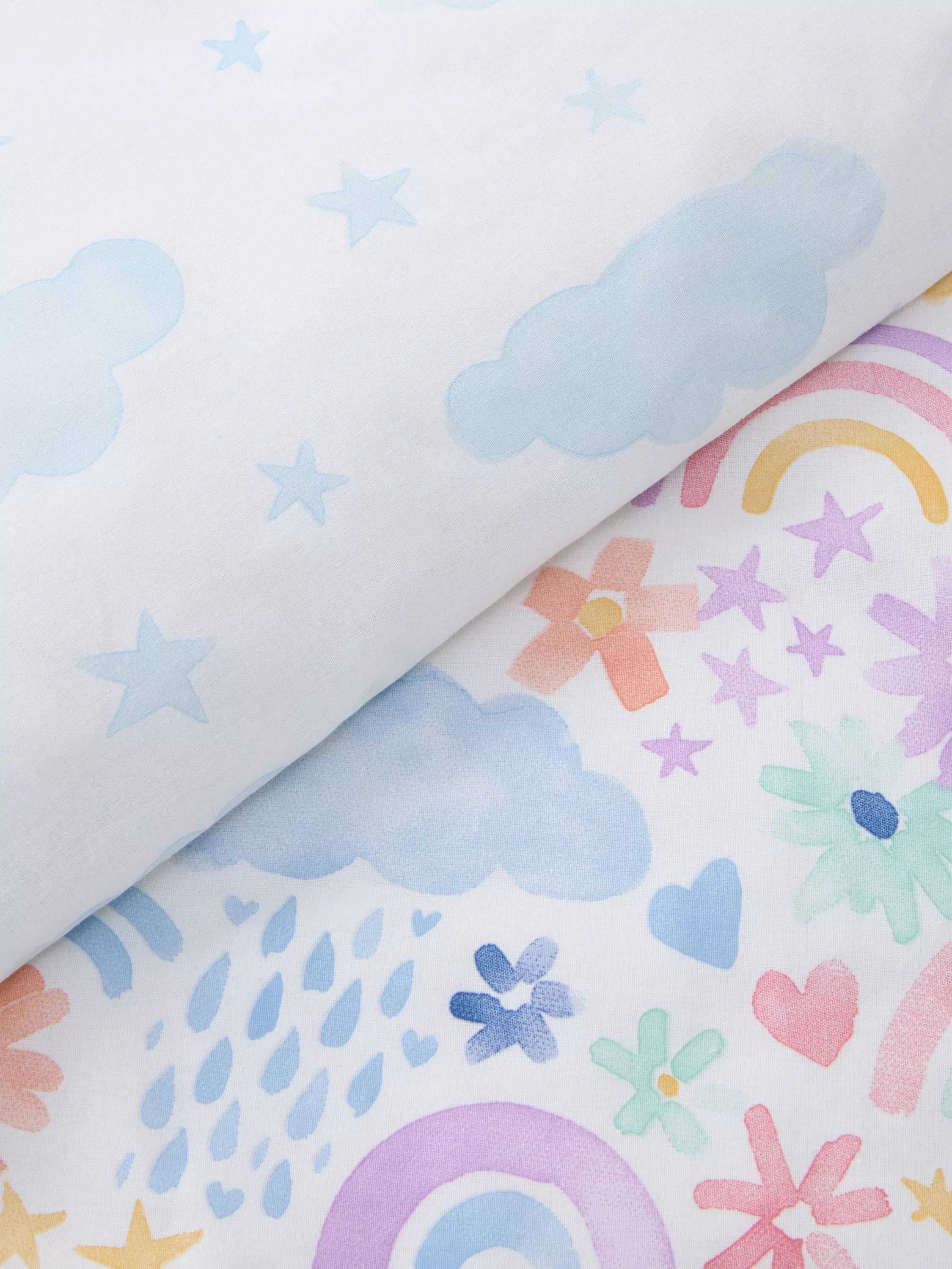 John Lewis kids rainbow star duvet set single (British brand)