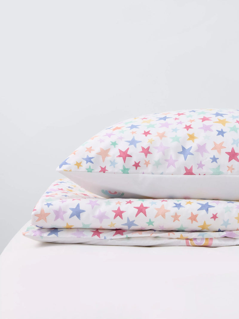 John Lewis kids rainbow star duvet set single (British brand)