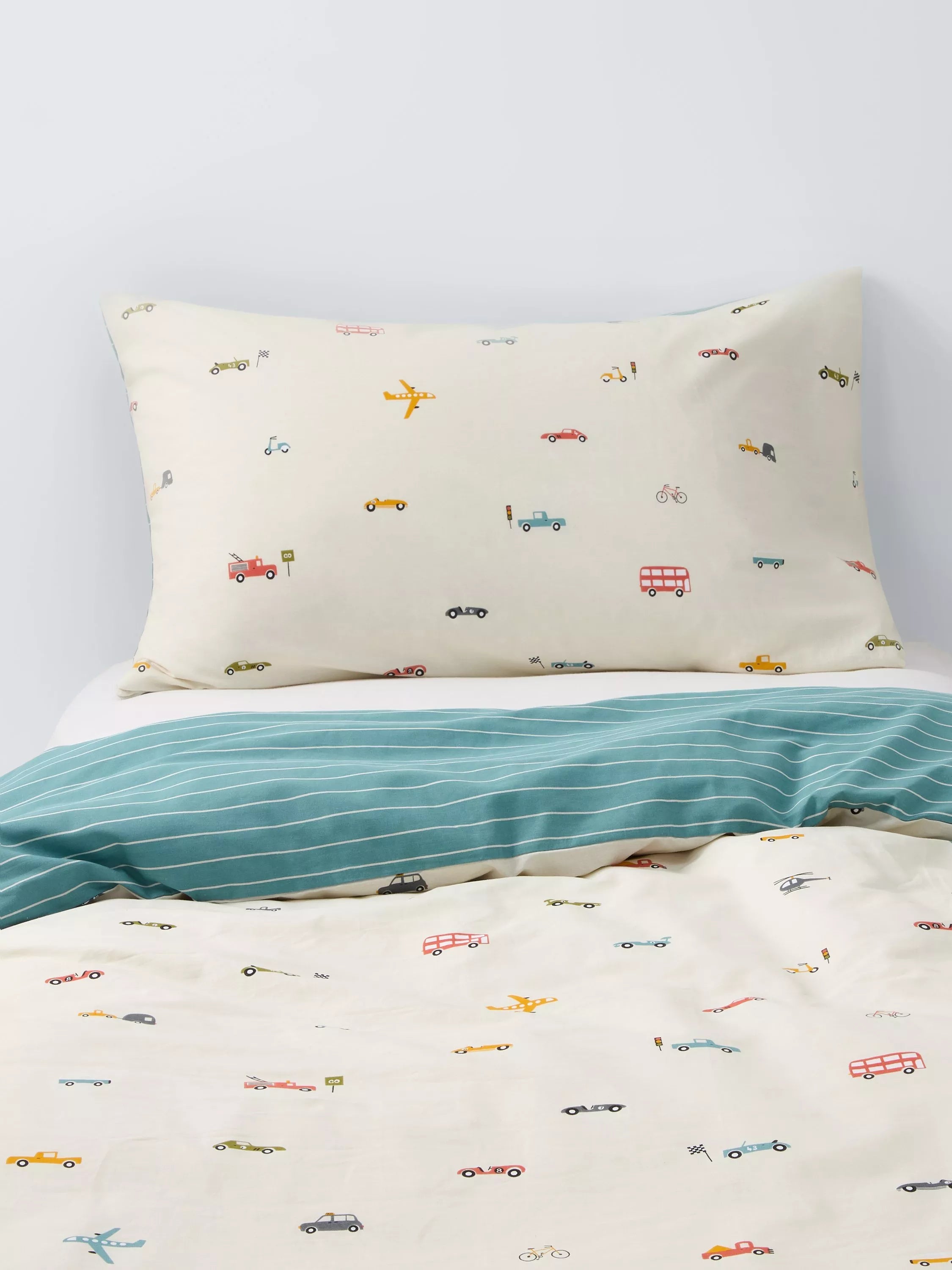 John Lewis Transport reversible duvet cover set, single size (British brand)