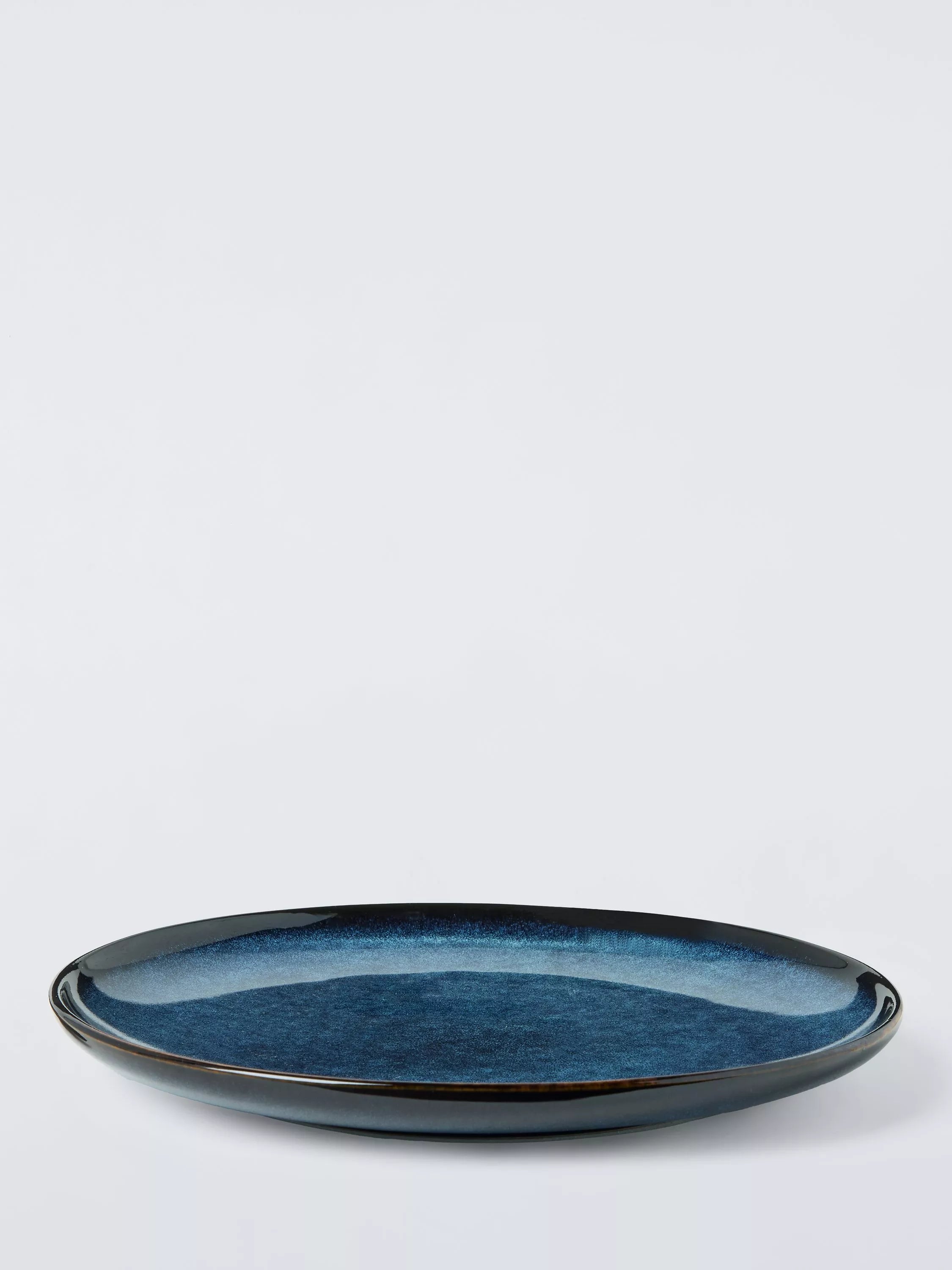 John Lewis reactive glaze blue stoneware dinner plate 27.4cm (British brand)