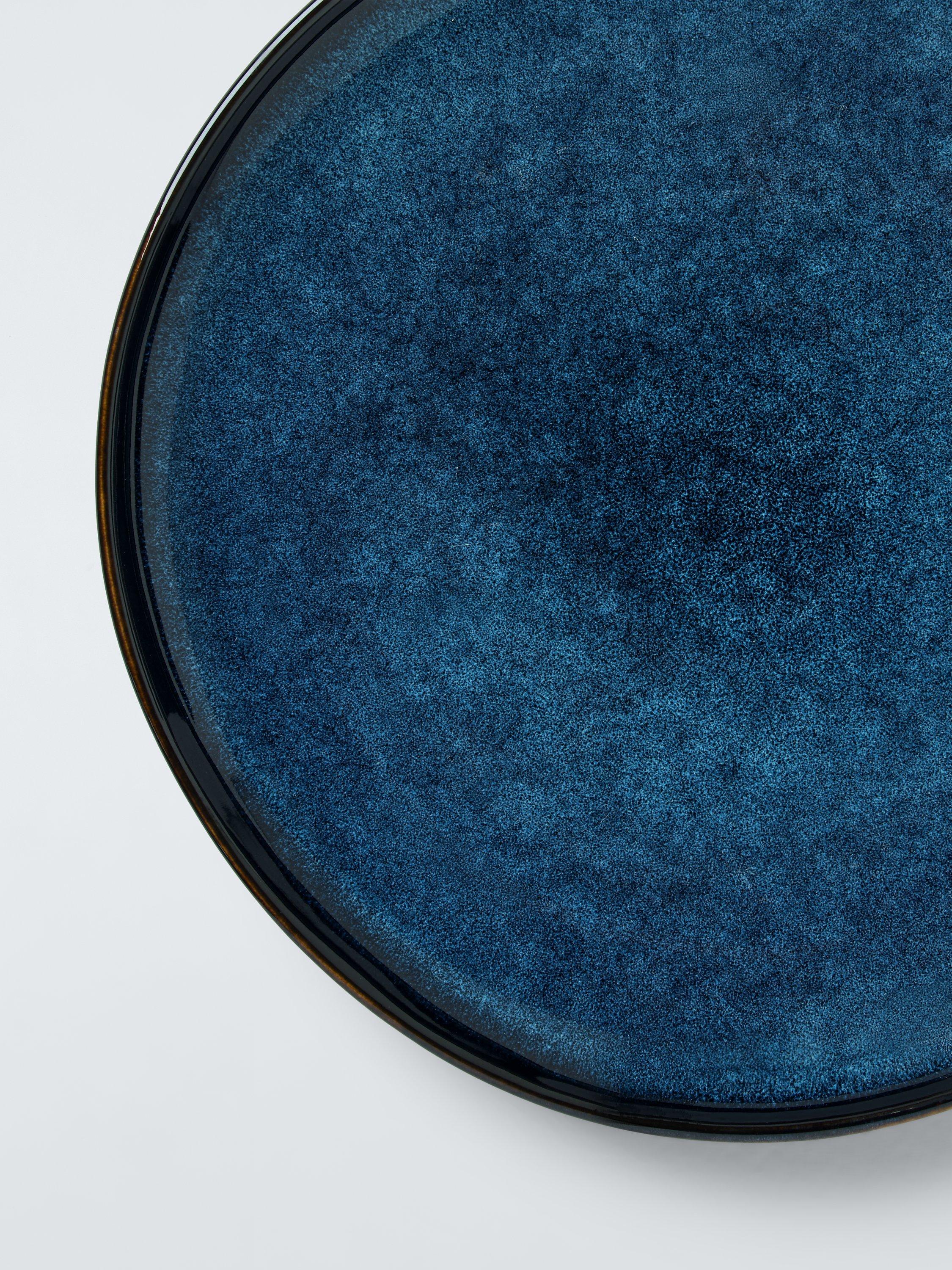 John Lewis reactive glaze blue stoneware dinner plate 27.4cm (British brand)