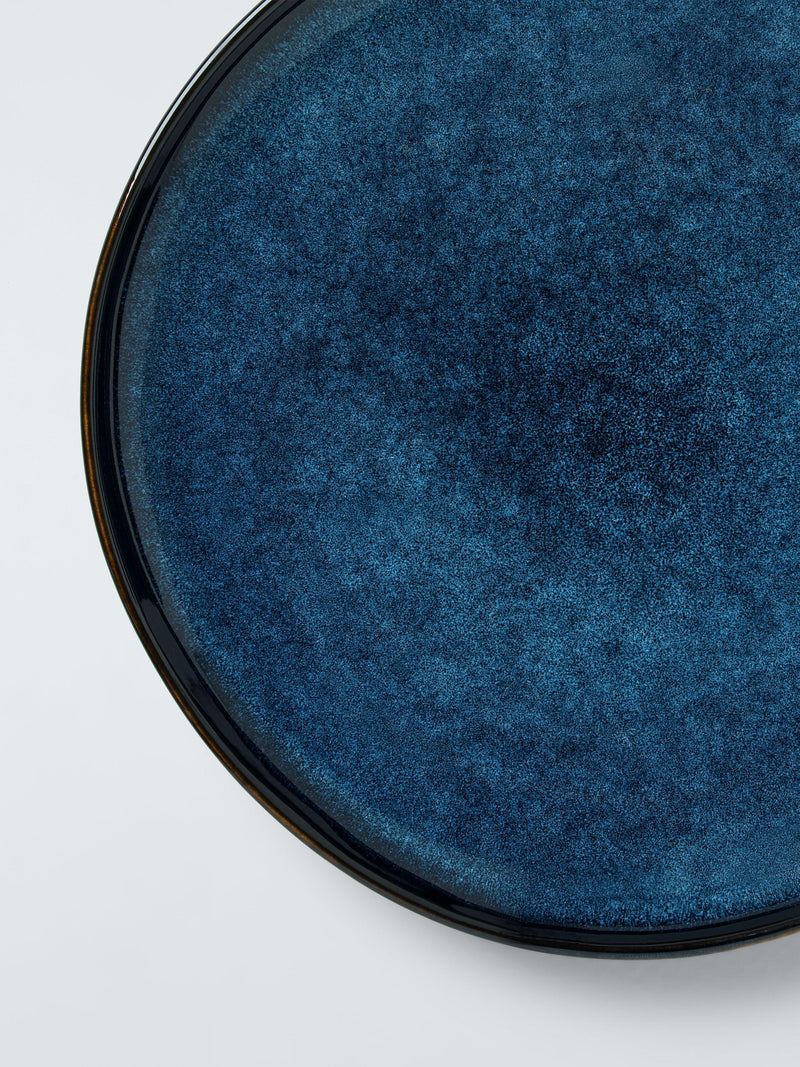 John Lewis reactive glaze blue stoneware dinner plate 27.4cm (British brand)