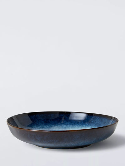 John Lewis John Lewis Iver Reactive Glaze Stoneware Pasta Bowl, Blue, 22cm- Buy online at McGrocer