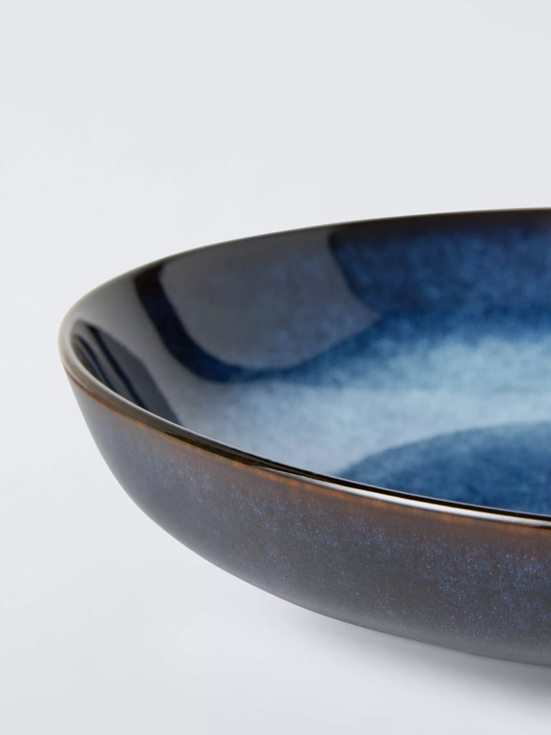 John Lewis reactive glaze pasta bowl 22cm blue, imported from the UK