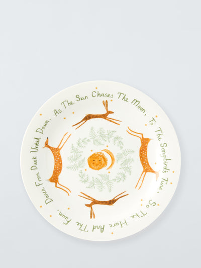 John Lewis Children's Fine China Plate with Woodland Animal Design, 22cm- Buy online at McGrocer