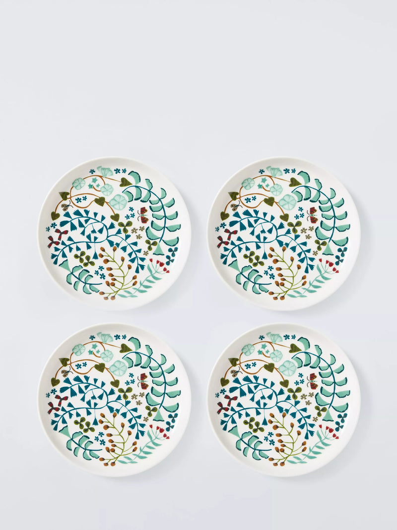 John Lewis floral cake plate 16.7cm set of 4, UK version