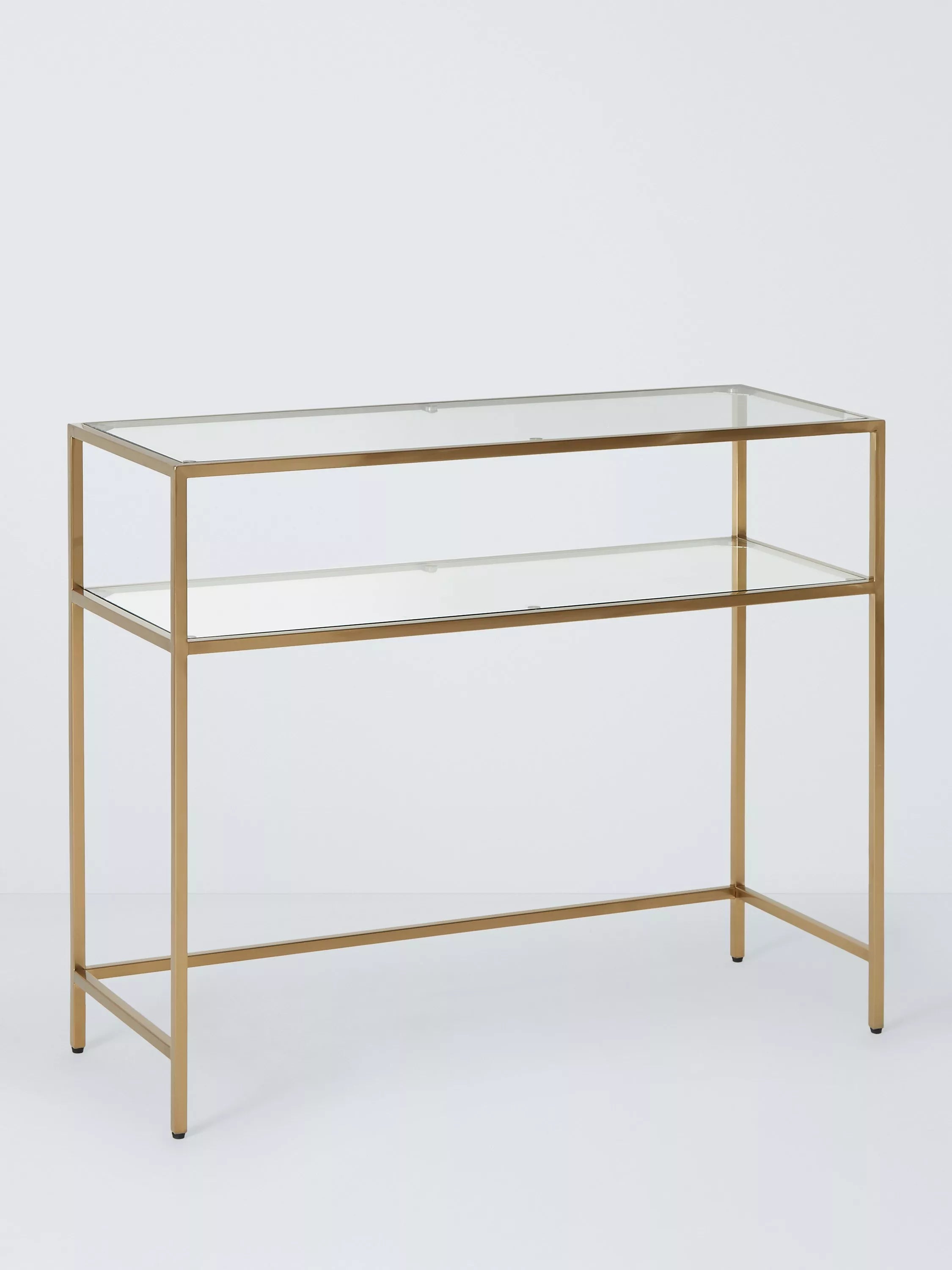 John Lewis Langham glass console table brass 90cm wide, UK version