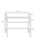 John Lewis Langham glass console table brass 90cm wide, UK version