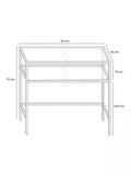 John Lewis Langham glass console table brass 90cm wide, UK version