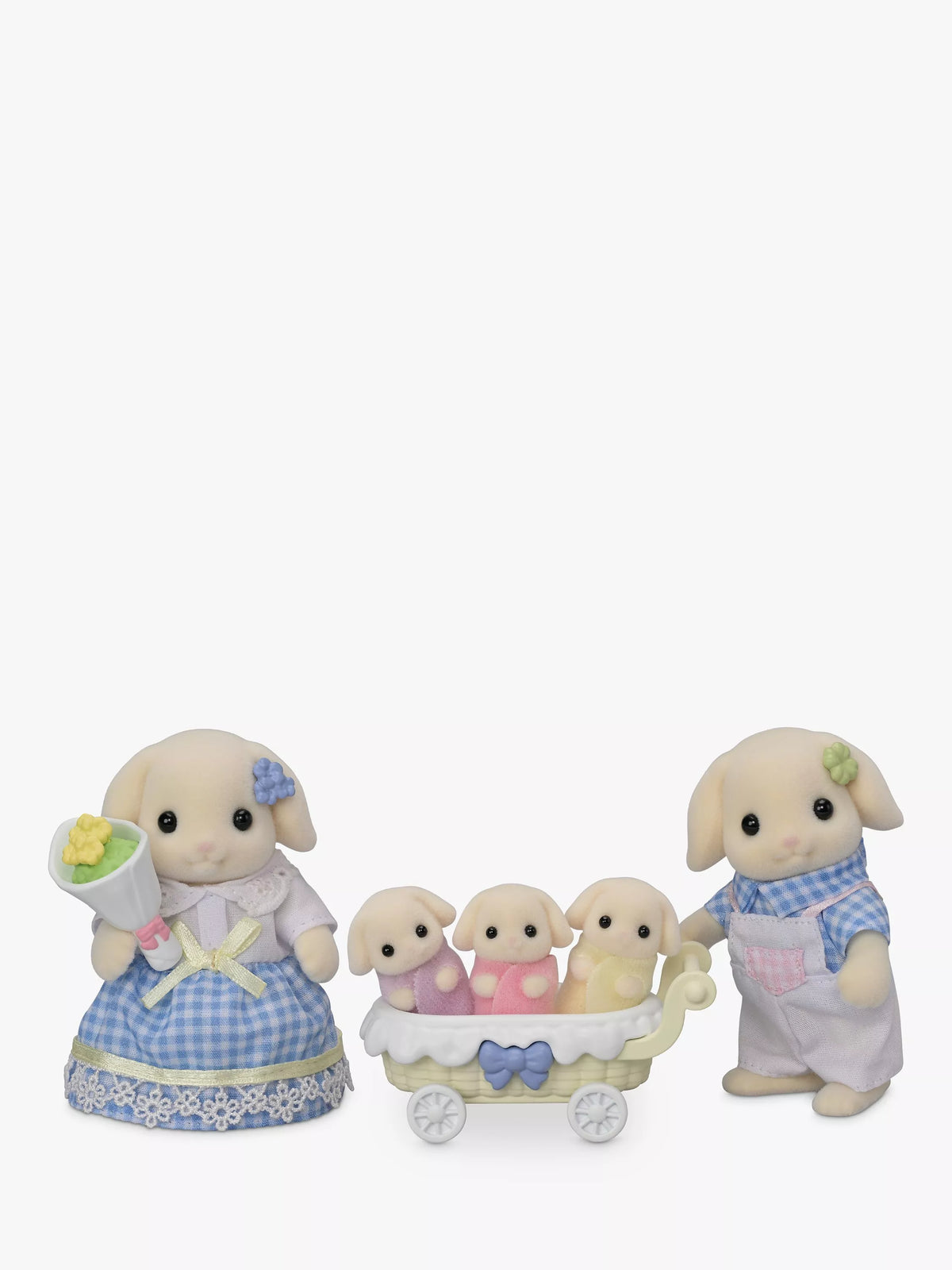 Sylvanian Families Flora Rabbit Family doll set - British product