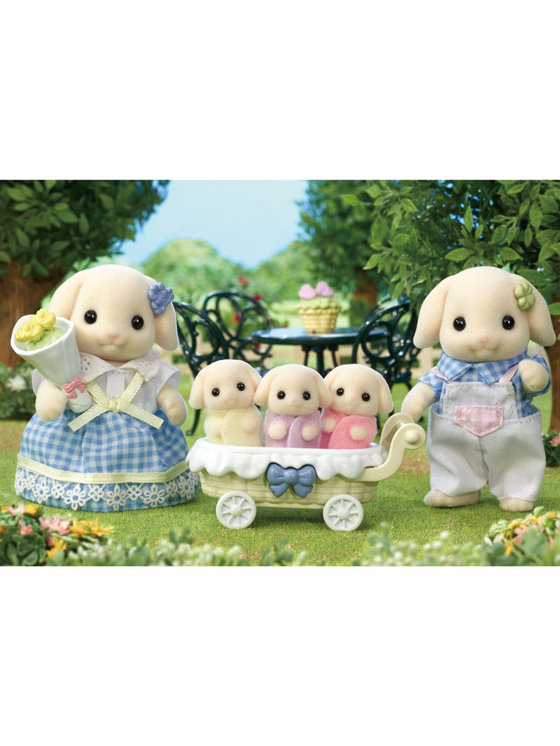 Sylvanian Families Flora Rabbit Family doll set - British product