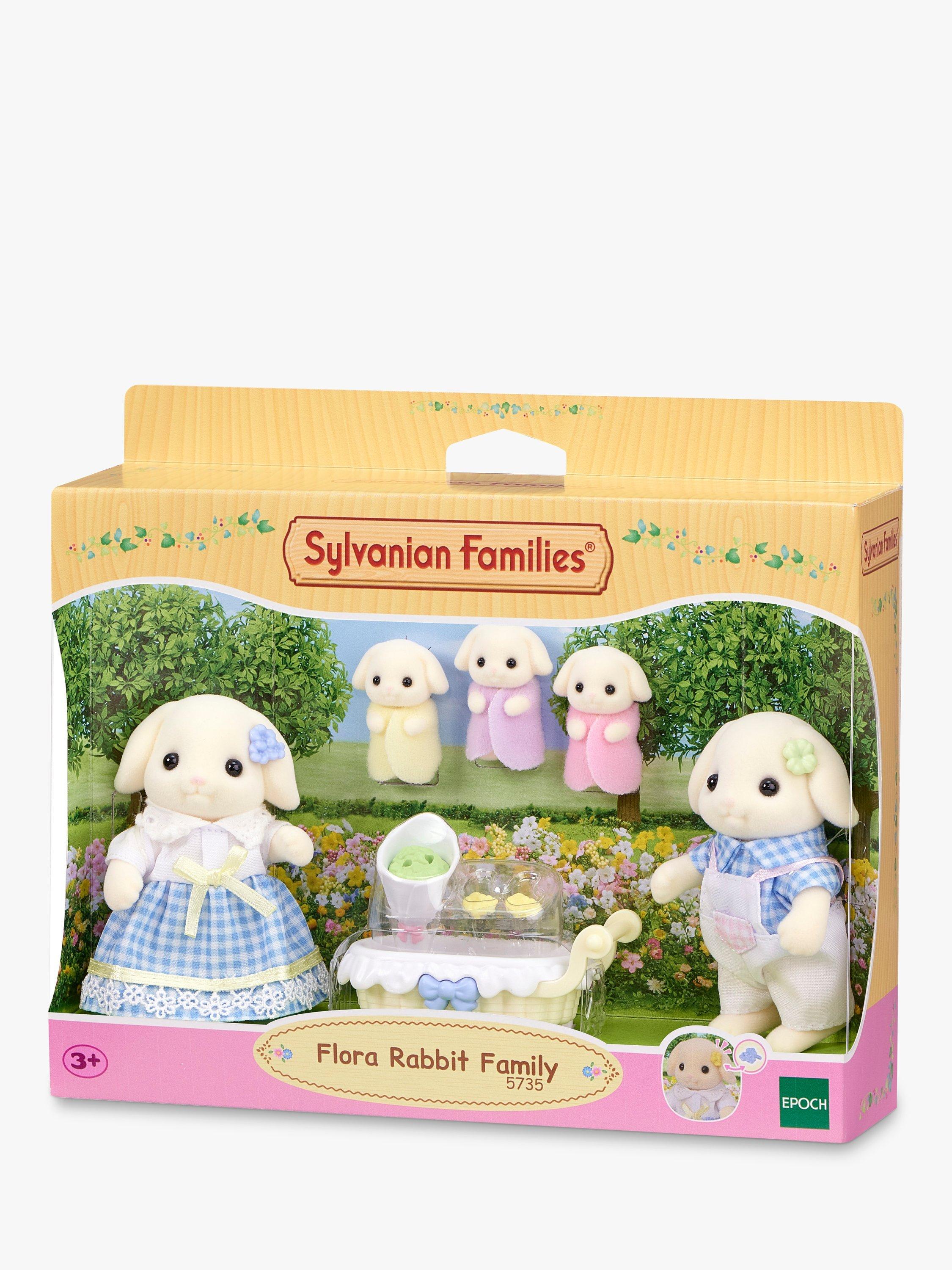 Sylvanian Families Flora Rabbit Family doll set - British product