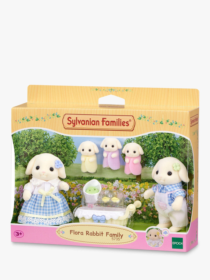 Sylvanian Families Flora Rabbit Family doll set - British product