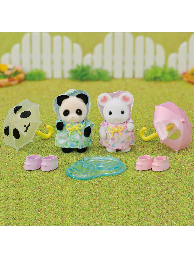 Sylvanian Families Rainy Day Duo baby figures imported from the UK