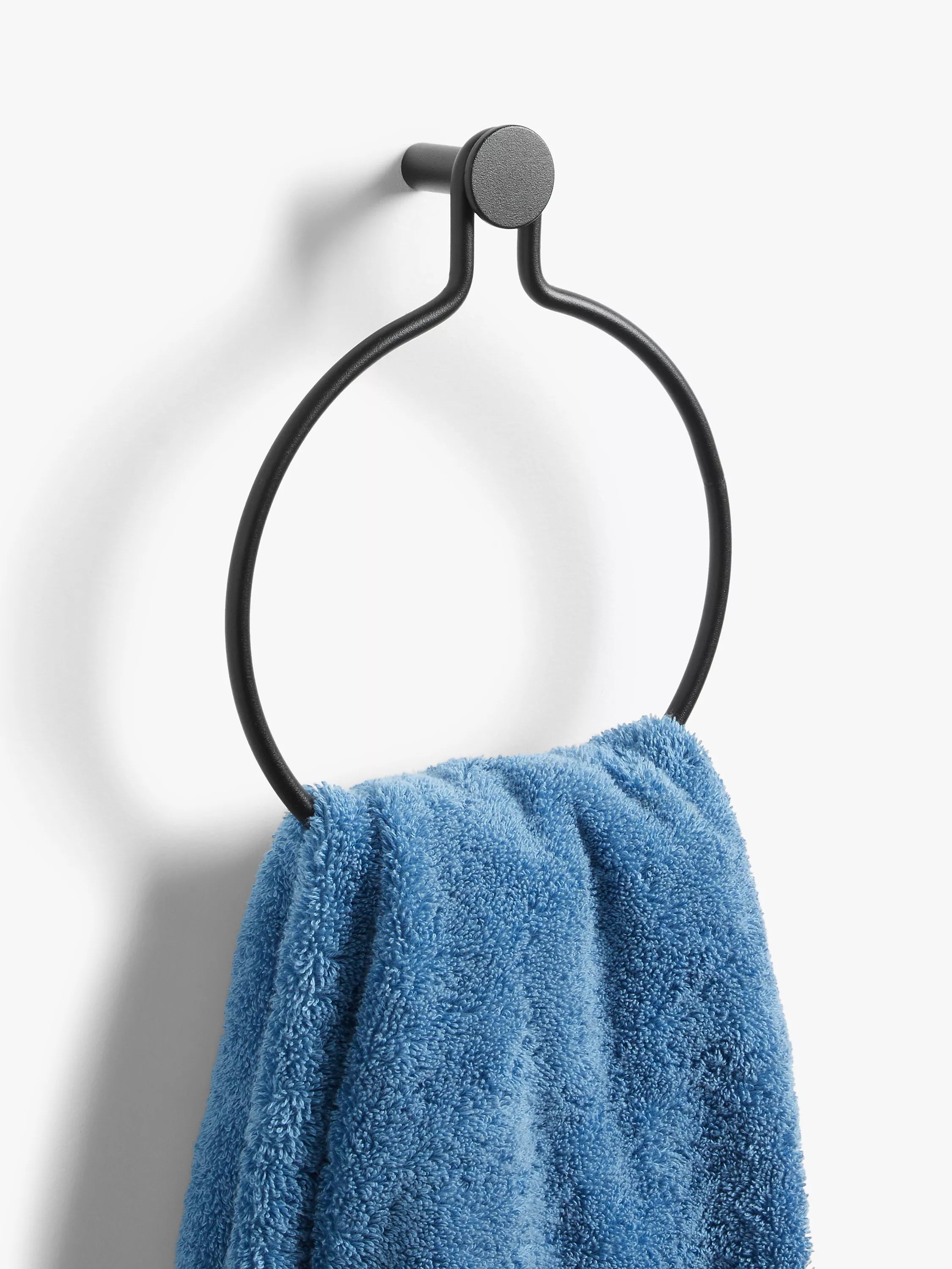 John Lewis Matt Black fixed towel ring, UK version