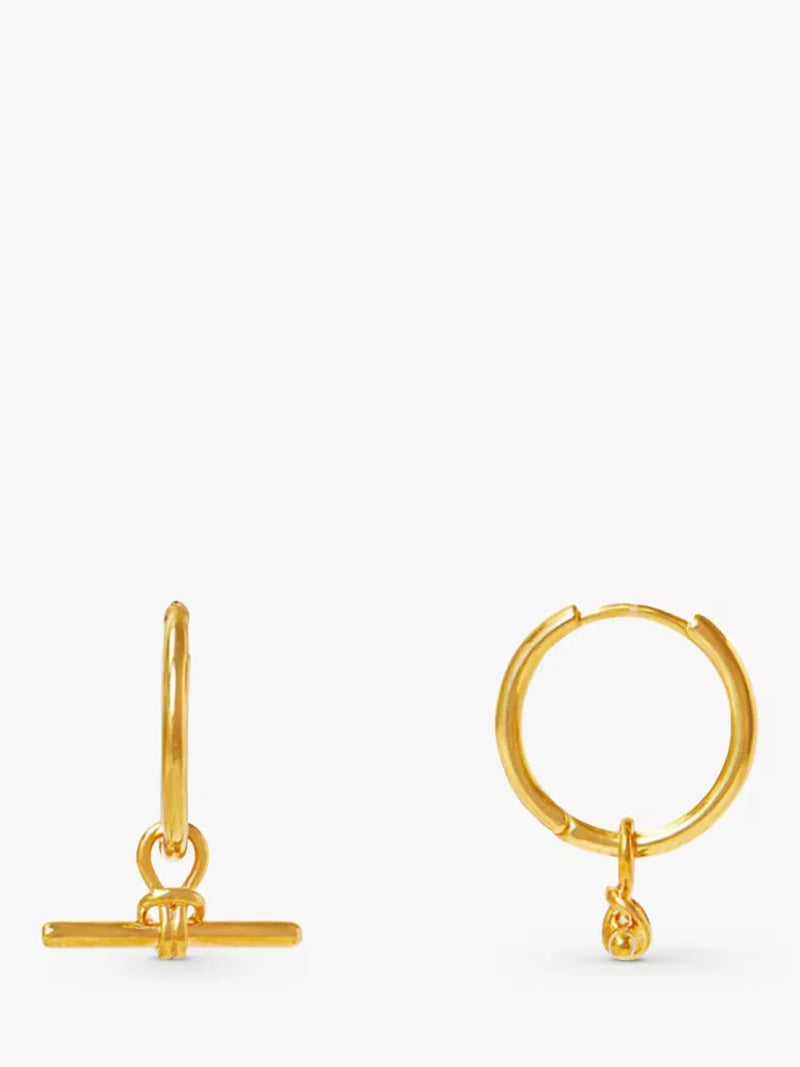 Orelia dainty knot hoop earrings gold plated, imported from the UK