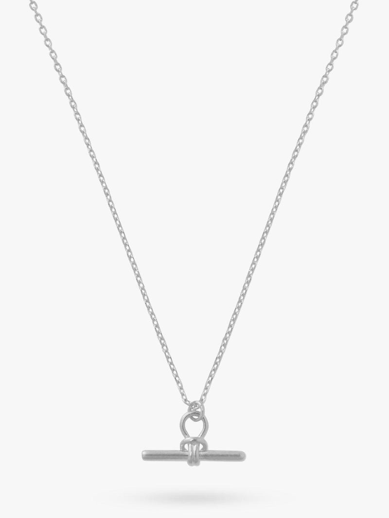 Orelia Sterling Silber T-Bar Knoten Anhänger Halskette 40cm, importiert aus dem Vereinigten Königreich