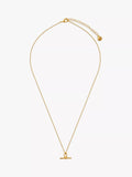 Orelia Zarte T-Bar Knoten Detail Anhänger Halskette 40cm