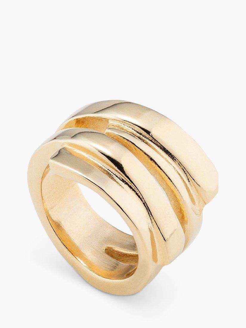 UNOde50 chunky wrap ring gold plated - British product