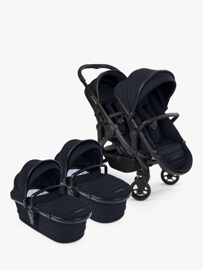 iCandy twin pushchair and carrycot system for two children, UK version