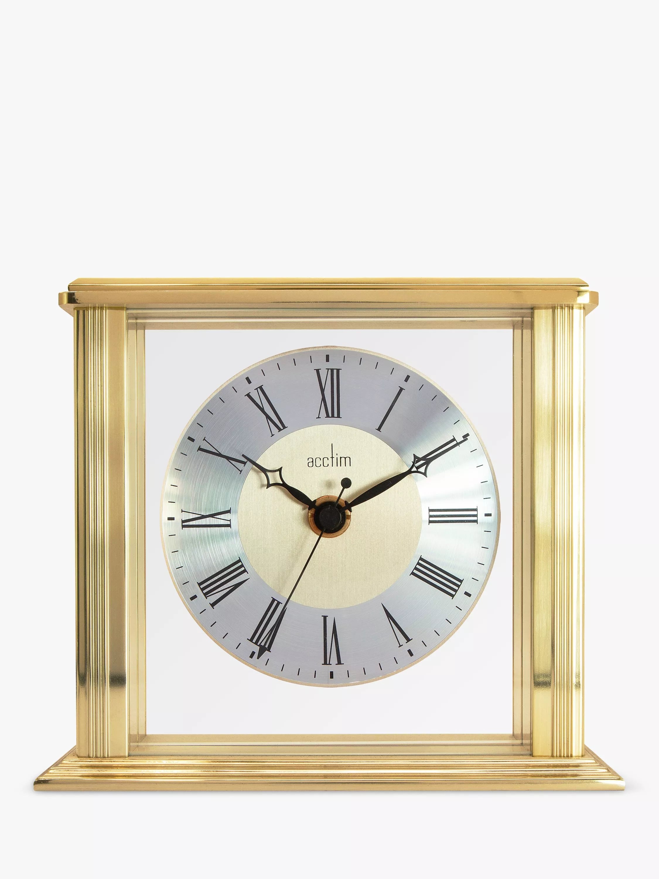 Acctim Roman numeral mantel clock brass effect, UK version