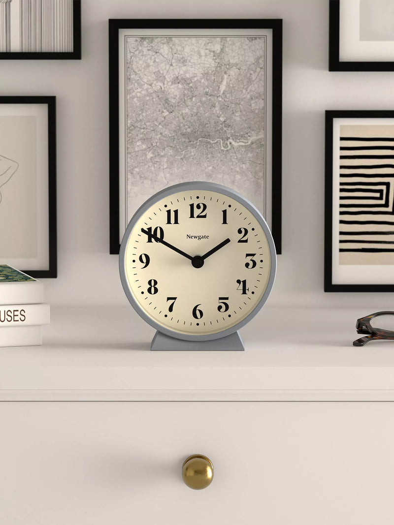 Newgate mantel clock silent sweep theatre dial, UK version