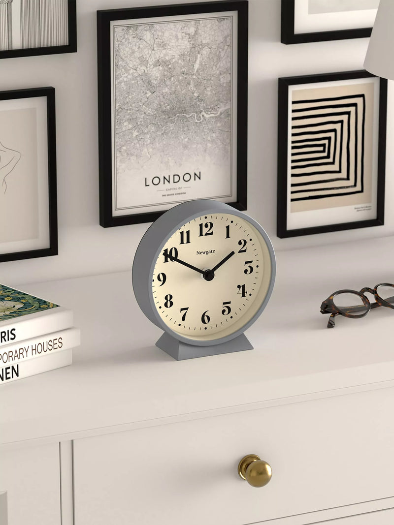 Newgate mantel clock silent sweep theatre dial, UK version