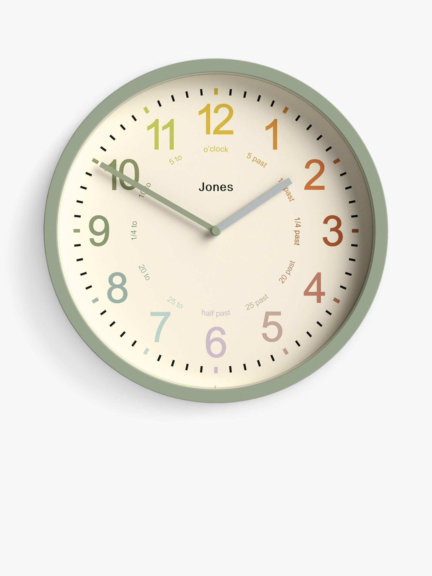 Jones Clocks Kids' Analogue Wall Clock 25cm, UK version