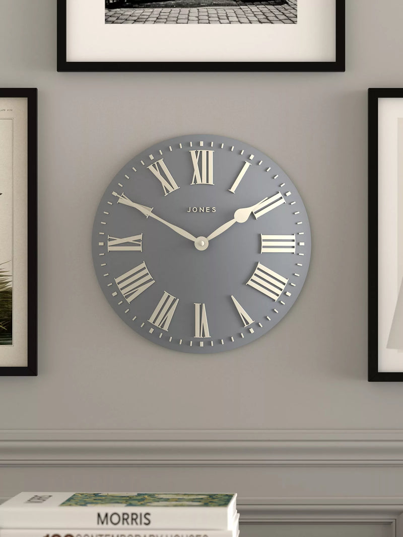 Jones Clocks Strand Roman numeral wall clock 30cm, imported from the UK
