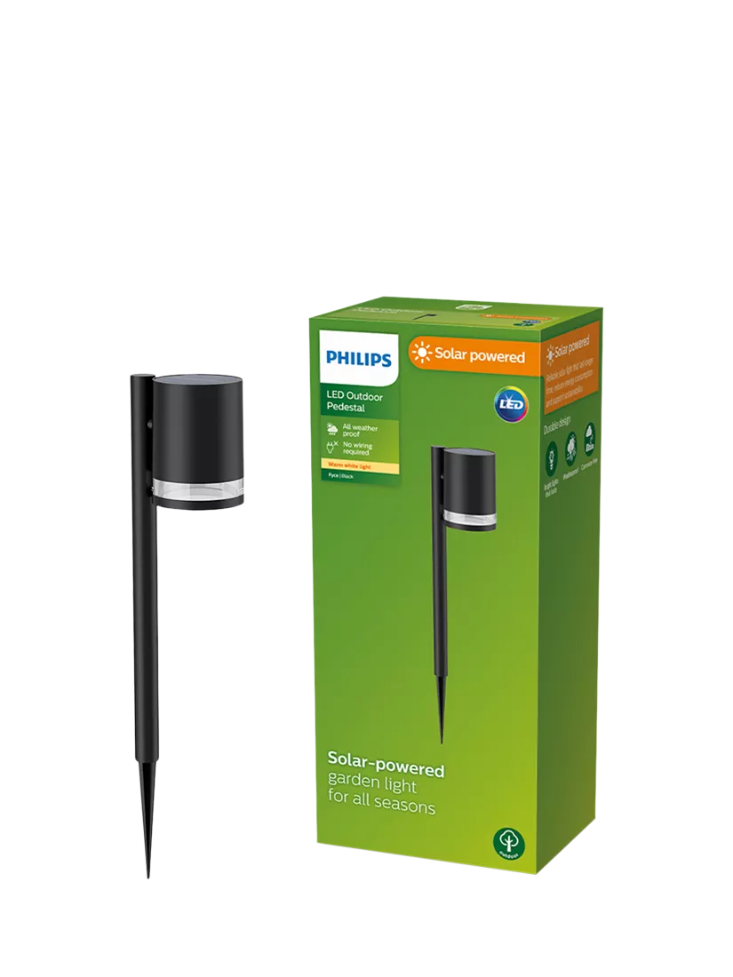 Philips Fyce solar garden spot light black, imported from the UK
