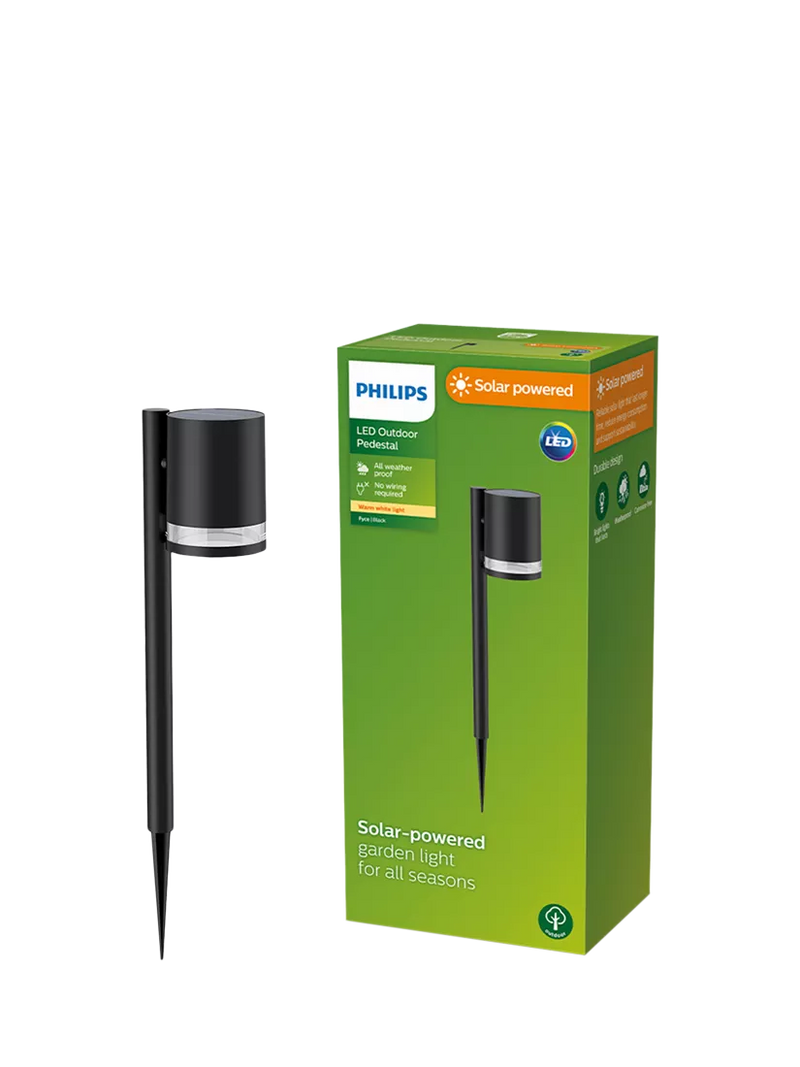Philips Fyce solar garden spot light black, imported from the UK