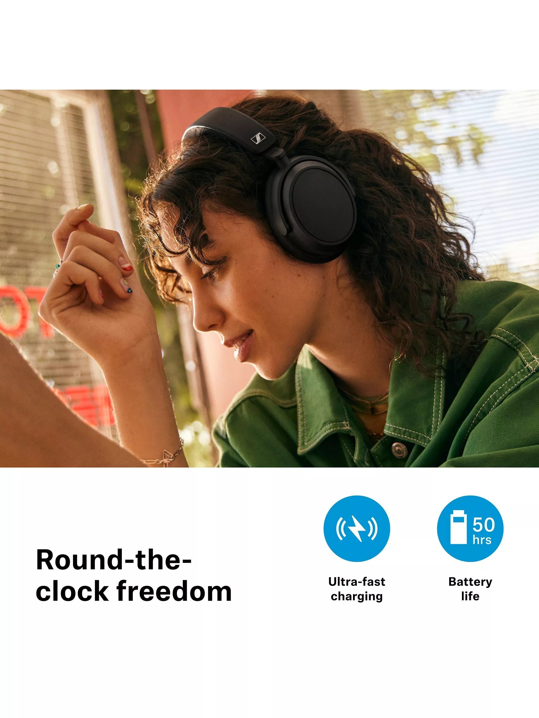 Sennheiser Accentum Plus wireless over-ear headphones with ANC (British brand)