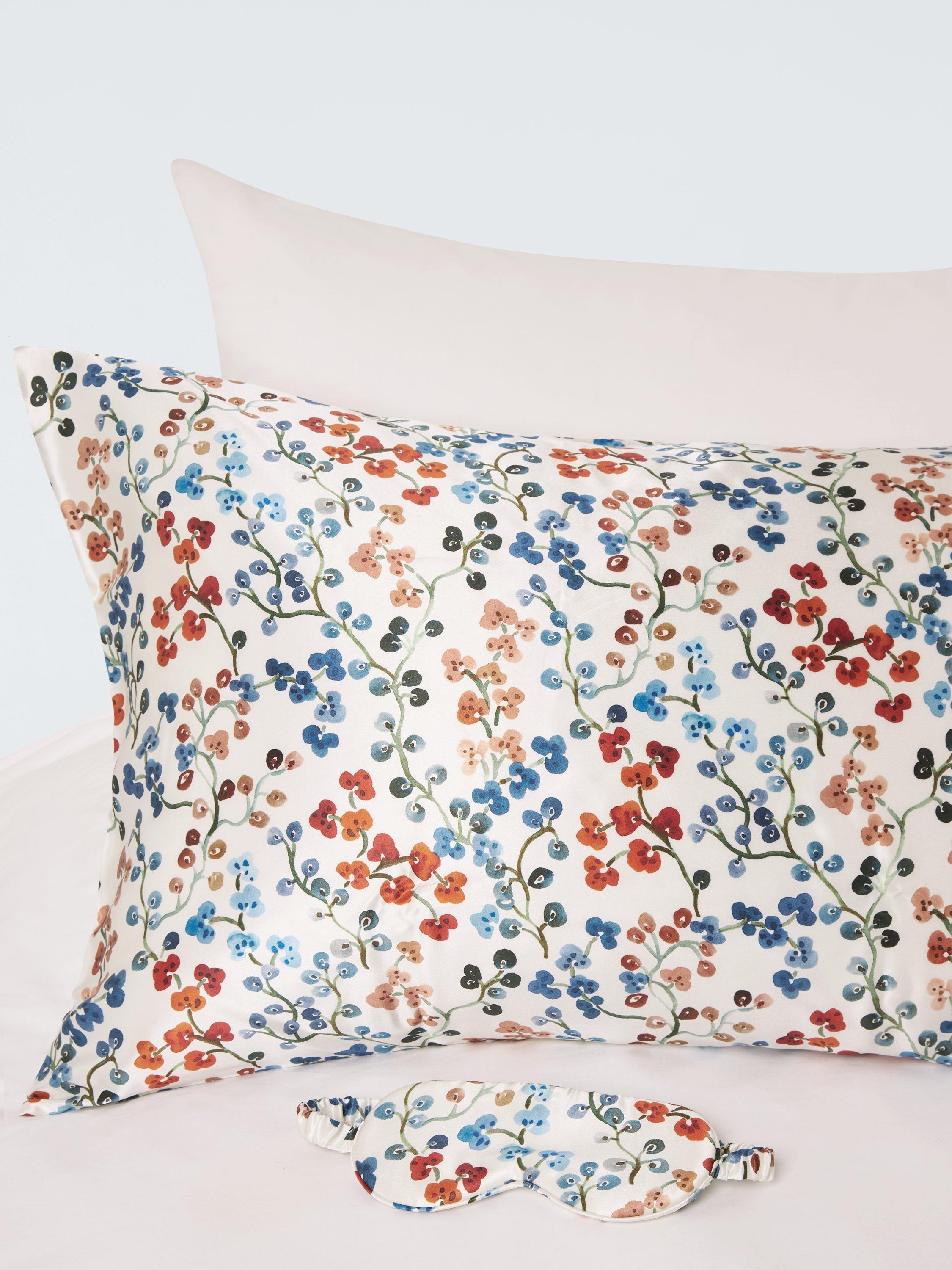 John Lewis silk pillowcase and mask set, Multi, UK version