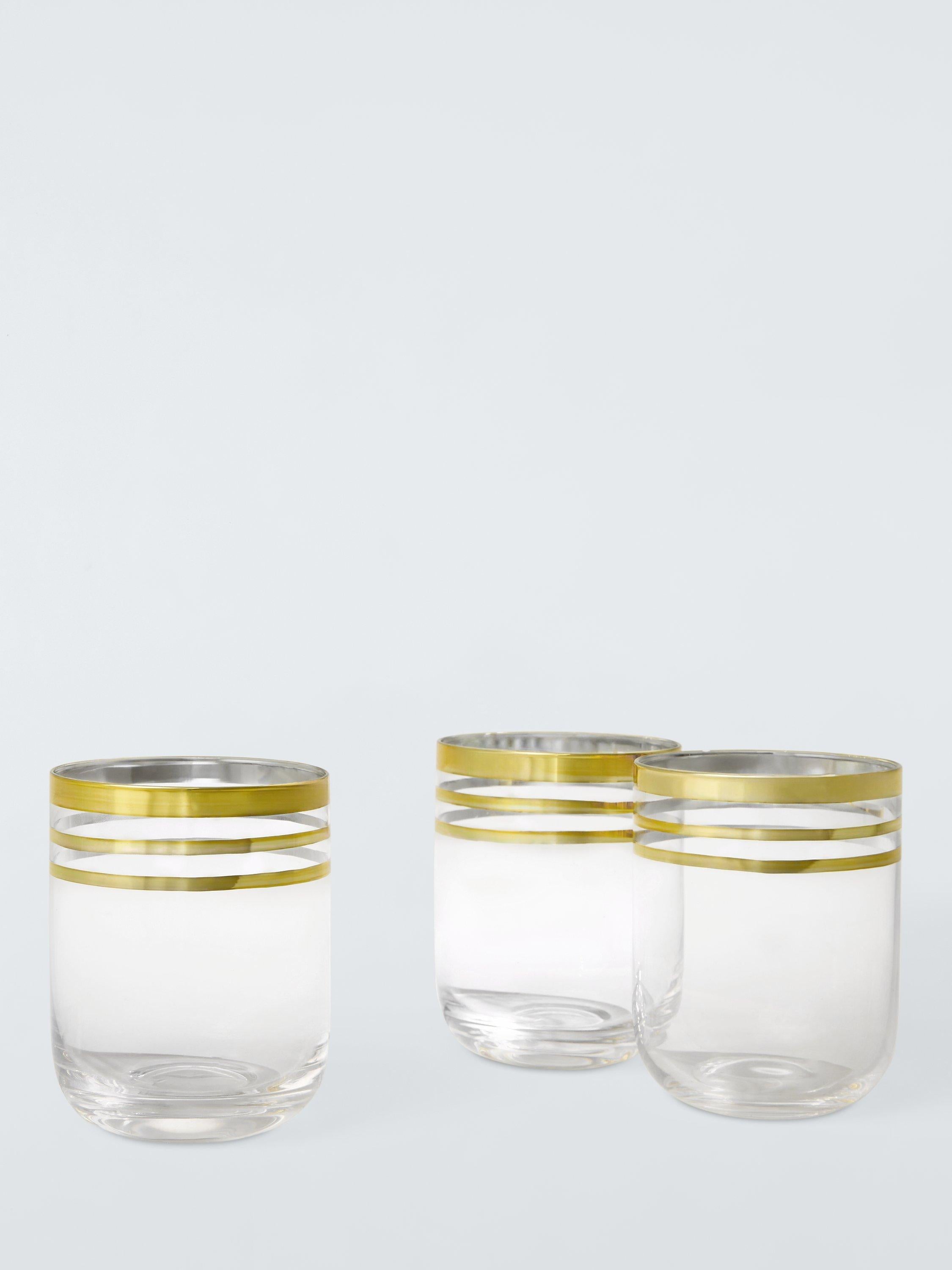 John Lewis gold striped glass tumblers set of 2 325ml - British product
