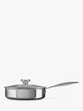 Le Creuset 3-ply stainless steel sauté pan with lid 24cm, UK version