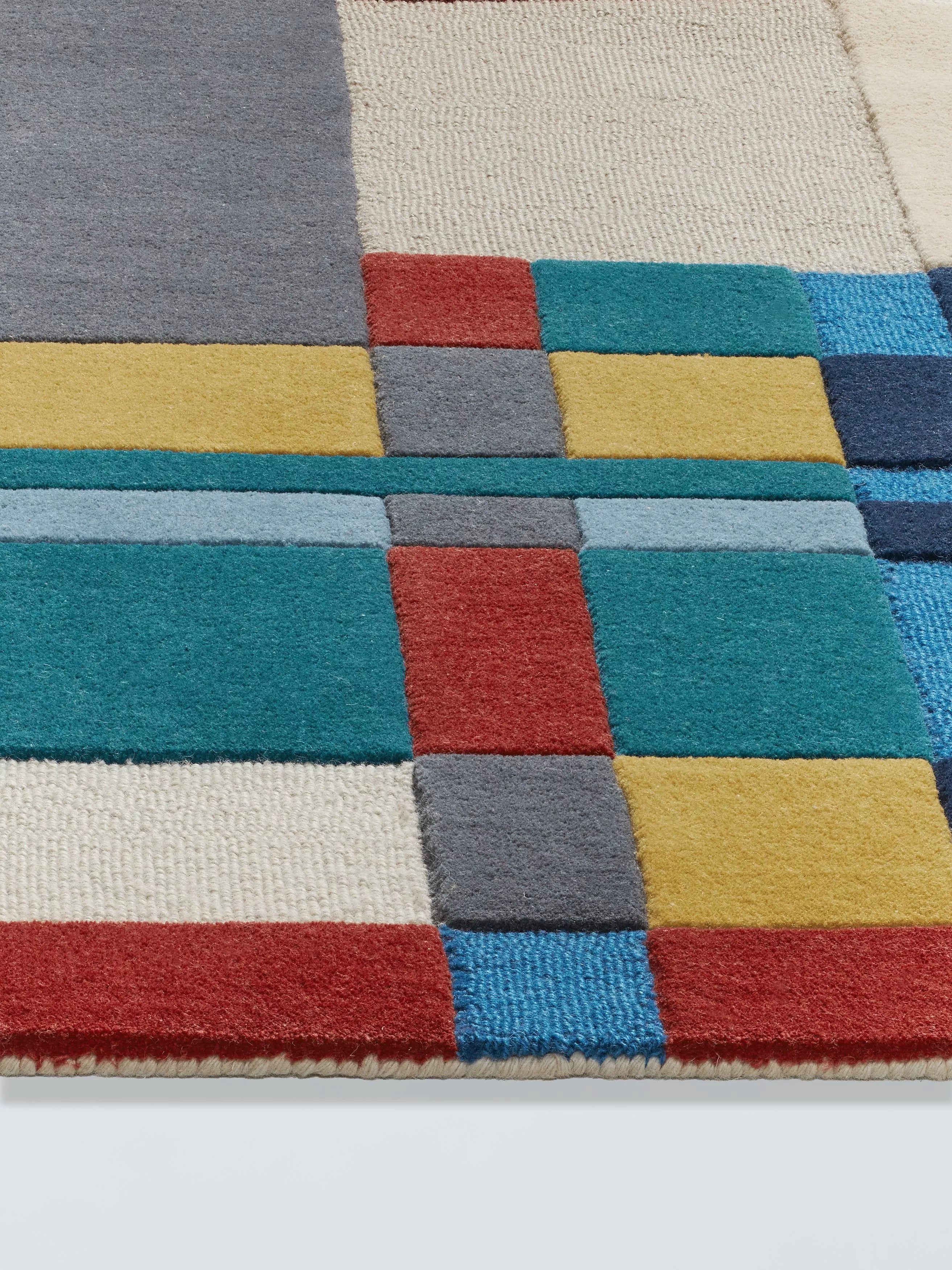 John Lewis hand tufted wool rug blue multi, UK version