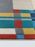 John Lewis hand tufted wool rug blue multi, UK version