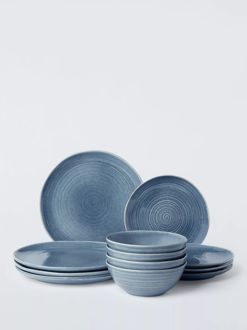 John Lewis Skye light blue stoneware dinner set, UK version