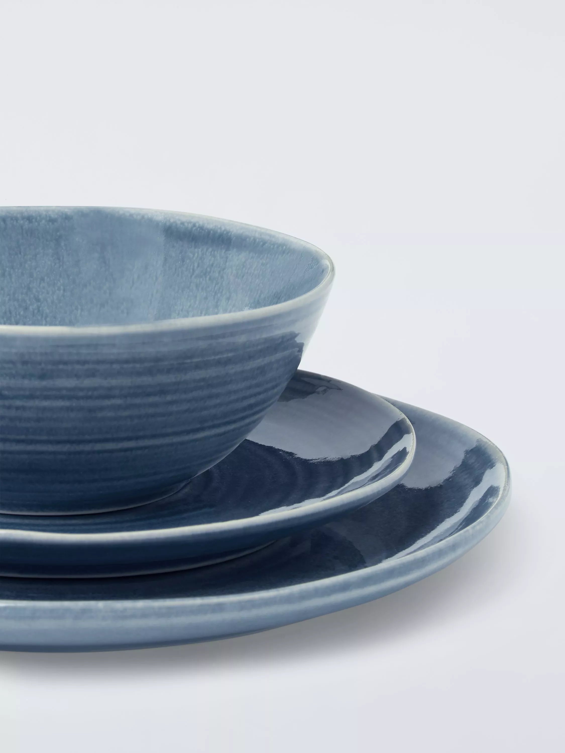 John Lewis Skye light blue stoneware dinner set, UK version