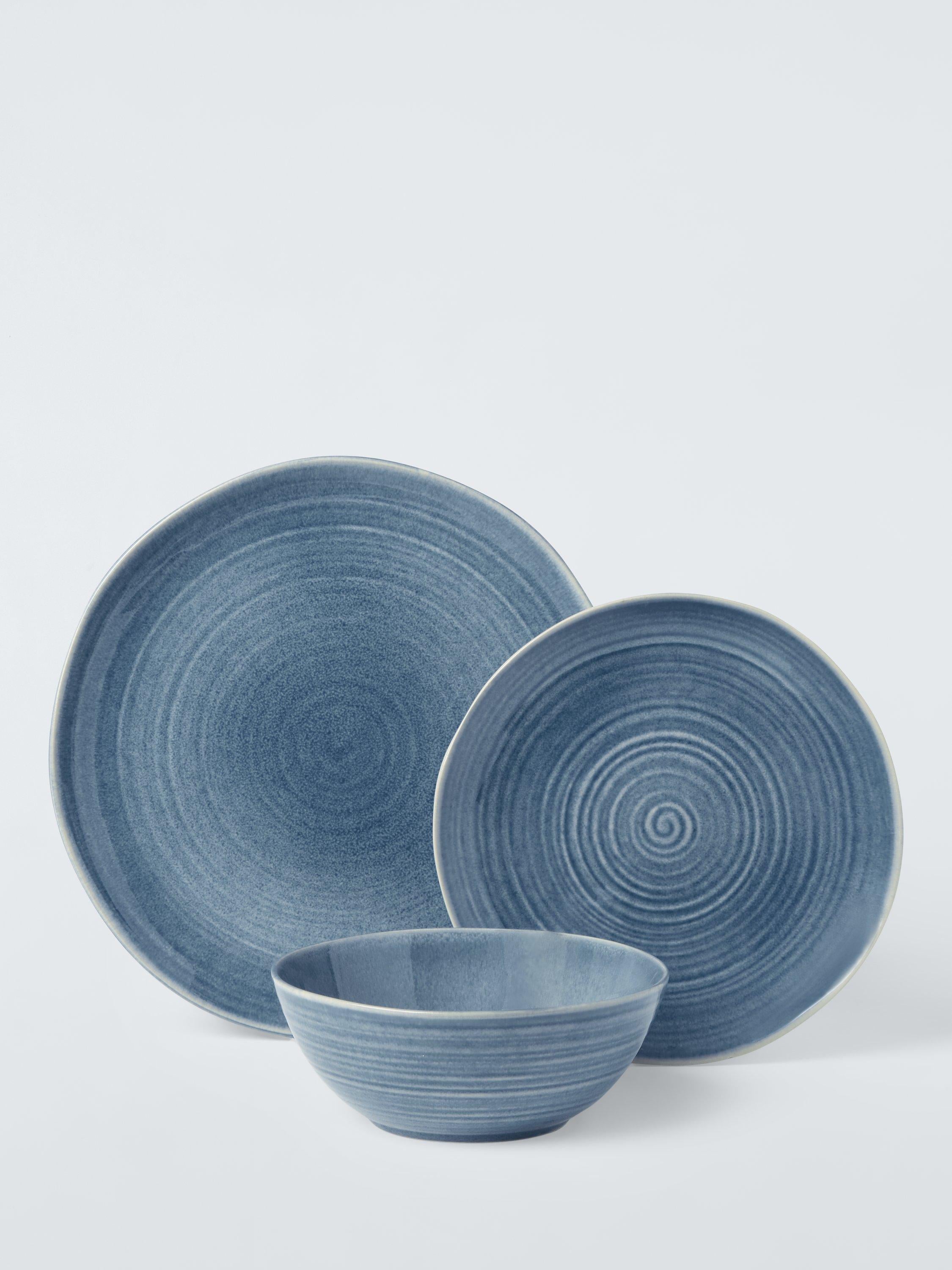 John Lewis Skye light blue stoneware dinner set, UK version