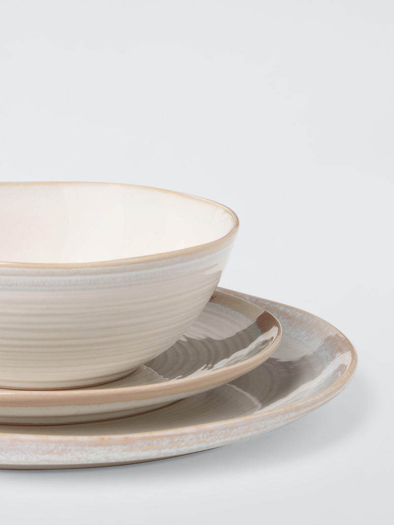 John Lewis Skye stoneware dinnerware set 12 piece off white (British brand)