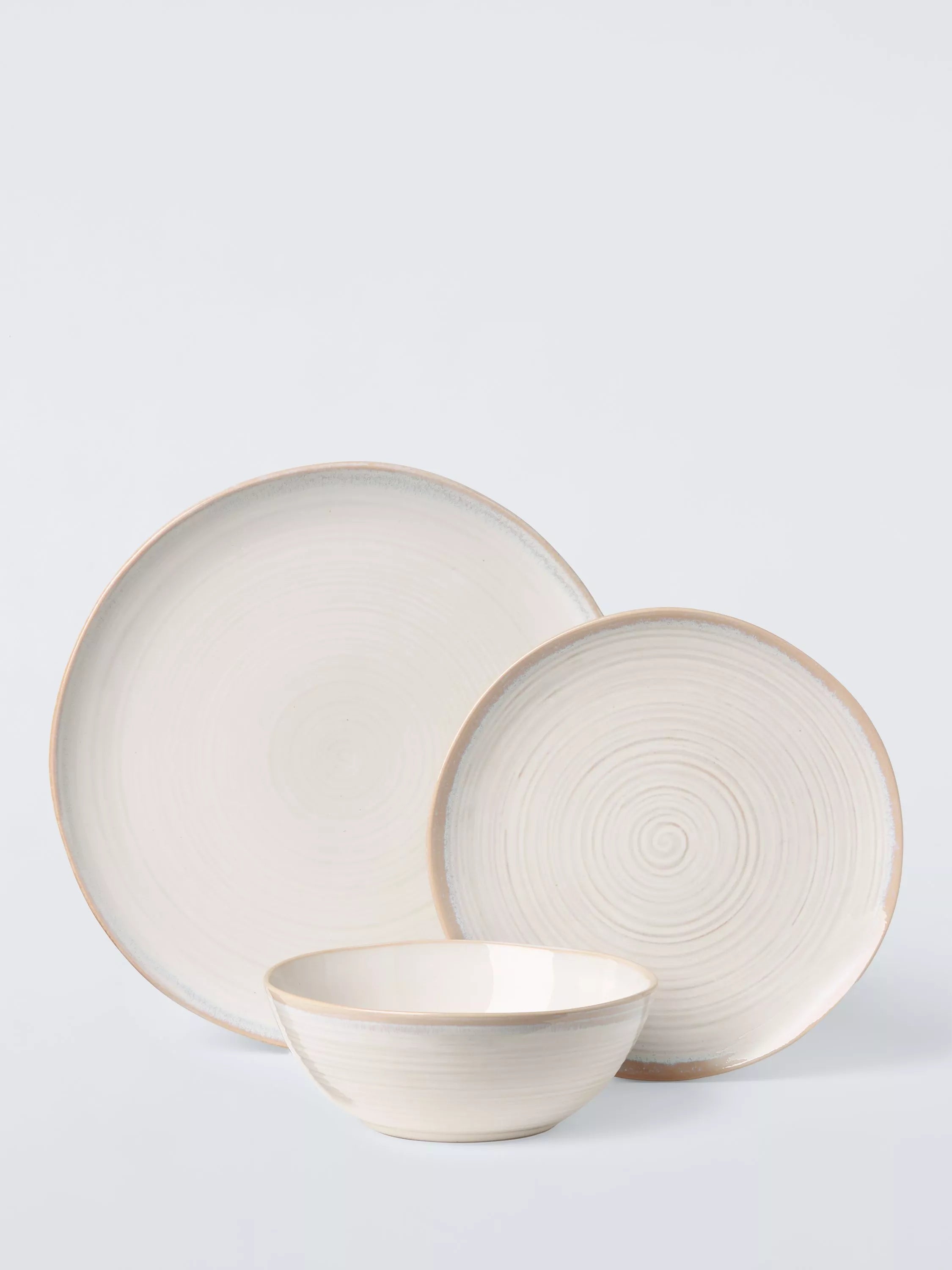 John Lewis Skye stoneware dinnerware set 12 piece off white (British brand)