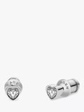 Skagen heart pendant necklace and stud earrings silver set, UK version
