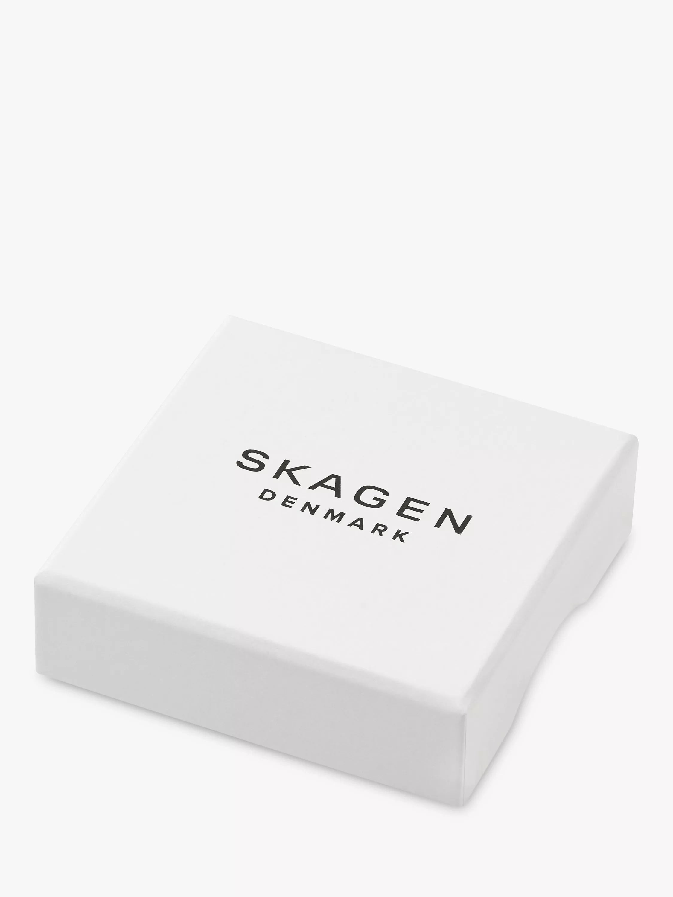 Skagen heart pendant necklace and stud earrings silver set, UK version