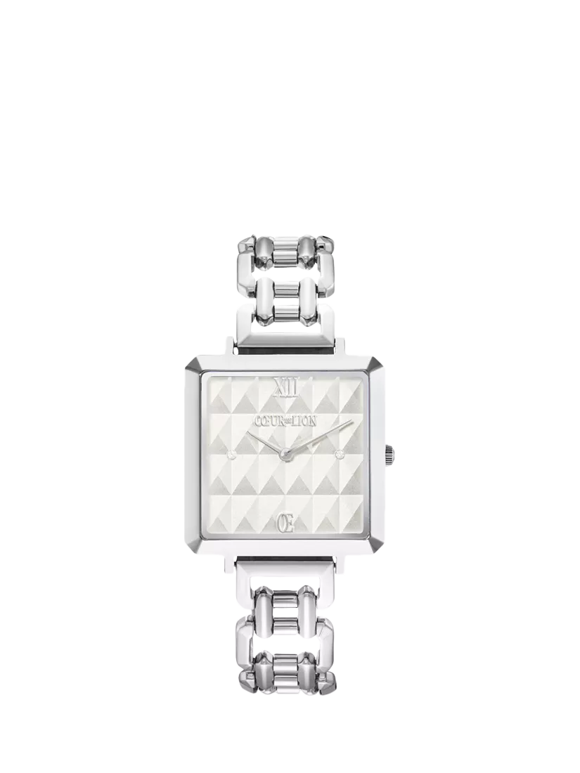 COEUR DE LION women's square watch silver white, imported from the UK